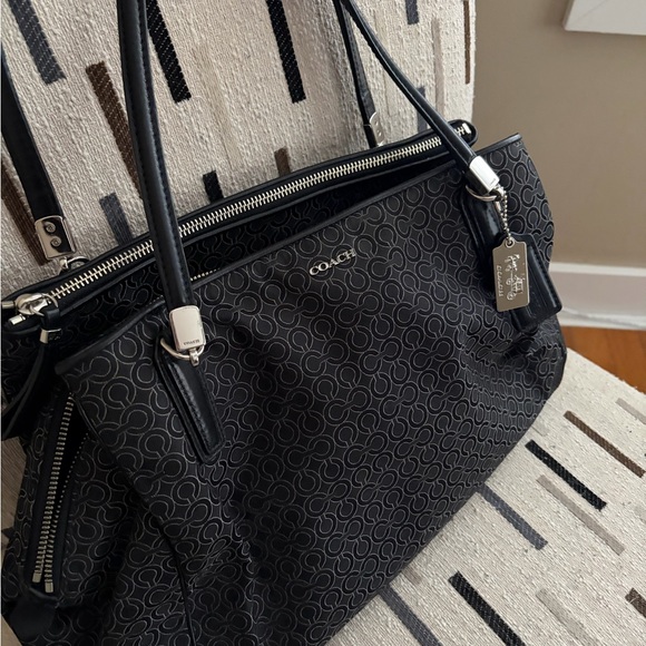 Coach Handbags - Coach Dark Gray Signature Shoulder Bag